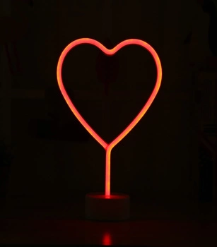 LAMPA NEON STOJĄCA BIURKOWA SERCE SERDUSZKO