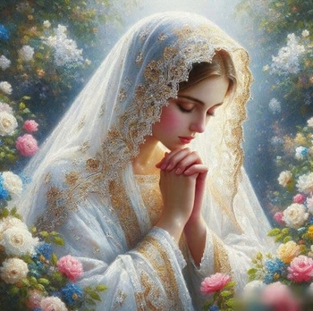 Diamentowa Mozaika Maryja Modląca Się W Ogrodzie 30x40 Cm Kreatywne