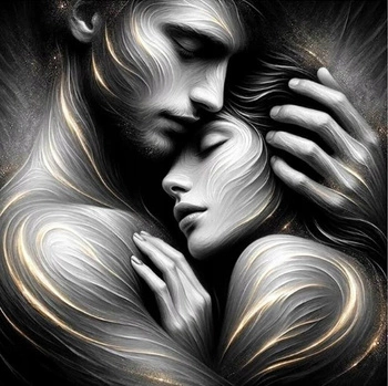 Diamentowa Mozaika Zakochani W Objęciach Miłości 30x40 Cm Kreatywne