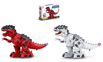 ROBOT DINOZAUR TYRANONOSAURUS REX ZE ŚWIECĄCYM OGONEM, pak 48/24 
dwa warianty kolorystyczne, świecący ogon, 
wymagane baterie 3 AA (nie zawarte w zestawie) 
wymiary produktu: 28 x 18 x 10 cm
wymiary dinozaura: 17,5 x 8,8 x 28 cm