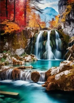 Diamentowa Mozaika Wodospad Rzeka W Górach 30x40 Cm Kreatywne Diamenty