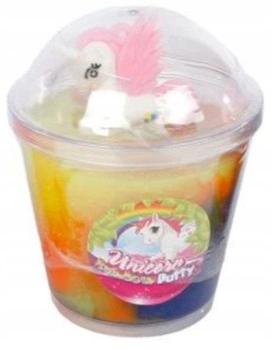 Masa Żelowa Z Figurką jednorożca Tęczowa Masa Plastyczna