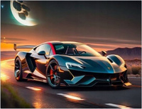 Diamentowa Mozaika Ferrari Nocą Haft Kreatywny 30x40 Cm