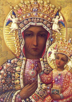 Diamentowa Mozaika Święta Matka Boska Częstochowska 30X40 Cm Kreatywne