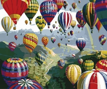 Malowanie Po Numerach Balony Nad Górami50X40 Cm Z Ramą Kreatywne