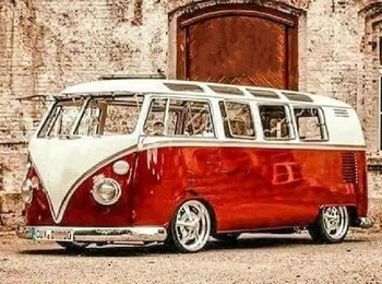 Diamentowa Mozaika Czerwony Autobus Ogórek Vw 30x40 Cm
