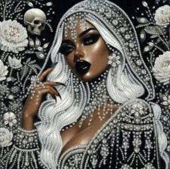 Diamentowa Mozaika Kobieta Mulatka Z Białymi Dodatkami 30x40 Cm Kreatywne