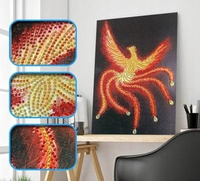 Diamentowa Mozaika Mandala 7d Ognisty Ptak Feniks 30x40