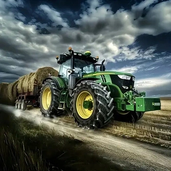 Diamentowa Mozaika Traktor Z Przyczepą 30x40 Cm Kreatywne Diamenty