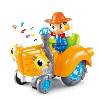 Wesoły Traktor z Farmerem Światło Dźwięk Muzyka Interaktywna Zabawka