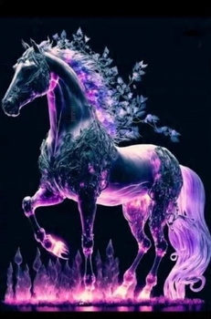 Diamentowa Mozaika Fioletowy Rumak Duch 30x40 Cm Kreatywne Diamenty