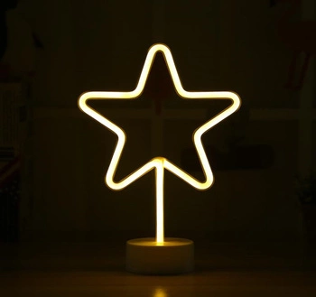 LAMPA NEON STOJĄCA BIURKOWA GWIAZDA