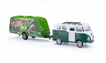 Auto Kamper Z Przyczepą Do Transportu Z Obrazkiem Dinozaurów