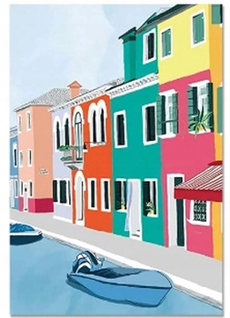 Malowanie Po Numerach Domy Kolorowe Rysunkowe 50X40 Cm Na Ramie Kreatywne